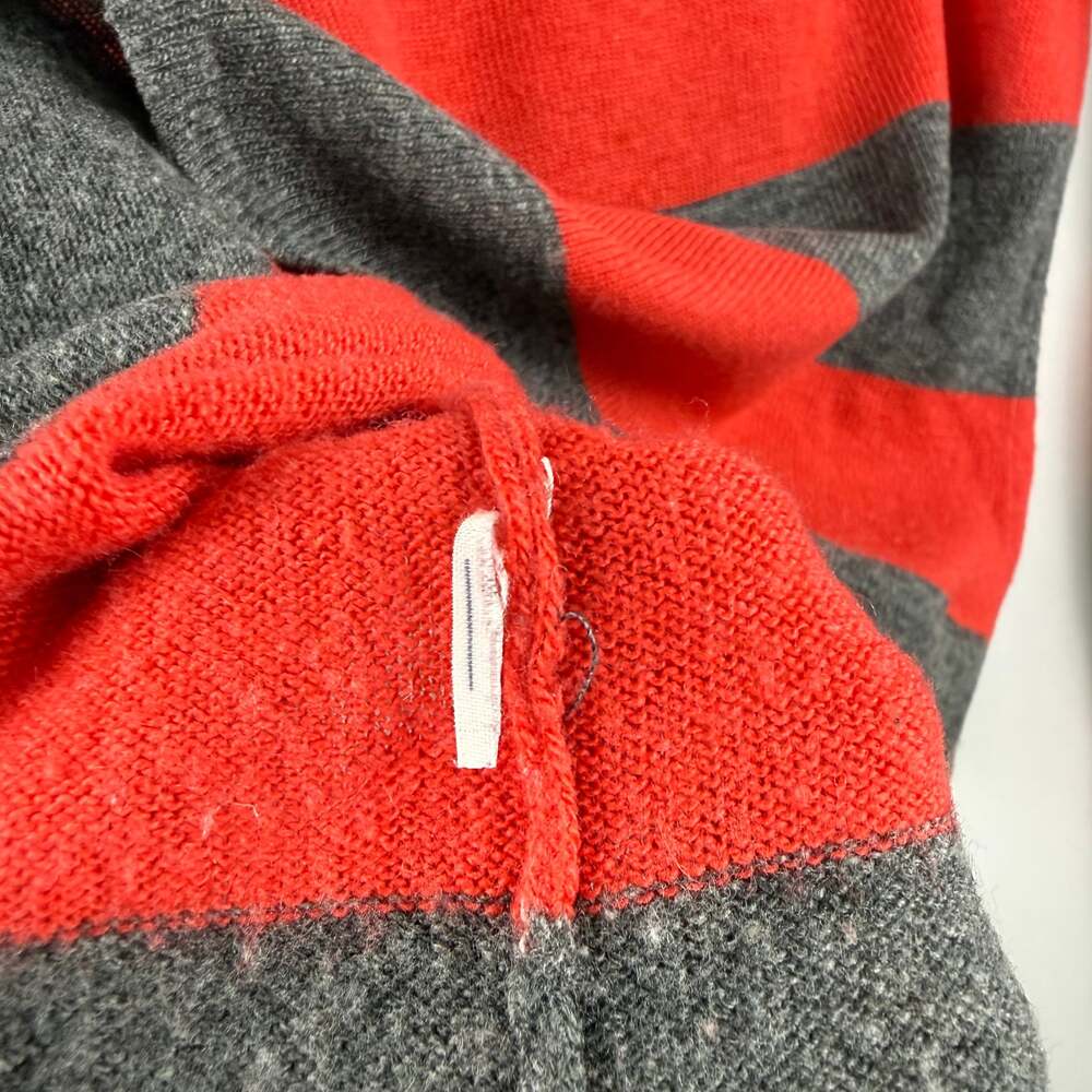I Love H81 Los Angeles Red and Gray Horizontal Striped Scoop Neck Crop Sweater - Picture 4 of 4